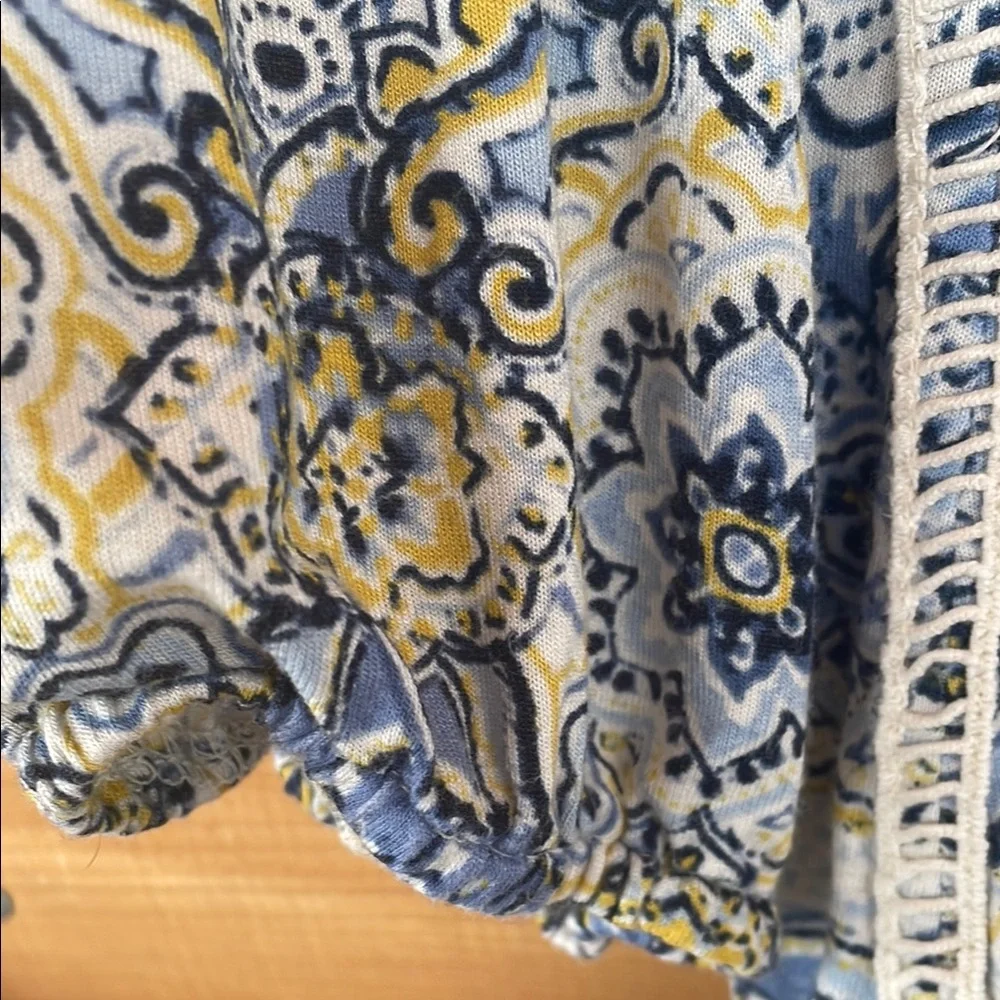 Style & Co. Blue and White Paisley Blouse Relaxed Fit - Picture 5 of 8